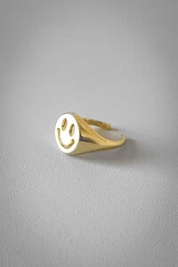 Anel Smile Ajustável | Banho de Ouro 18k