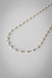 Corrente com Pérolas | Banho de Ouro 18k | Clássica