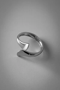 Bracelete Pontas Curvas Orgânicas | Banho de Ródio | Elegante