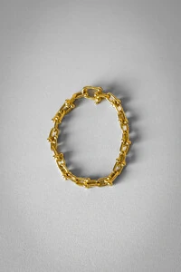 Pulseira Elos Geométricos Pequenos | Banho de Ouro 18k | Clássica