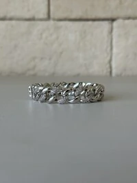 Pulseira Elos Grumet Cravejada Zircônias Banho de Ródio
