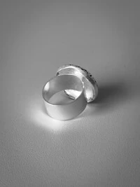 Anel Cúpula Espiral Ajustável | Banho de Prata 925