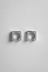 Brinco Argola Quadrada Bold | Banho Ródio | Contemporâneo