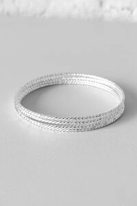 Kit 4 Pulseiras de Argola Fio Torcido | Prata 925 | Mix Moderno