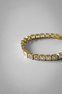 Pulseira Zircônia Branca | Banho de Ouro 18k | Elegante