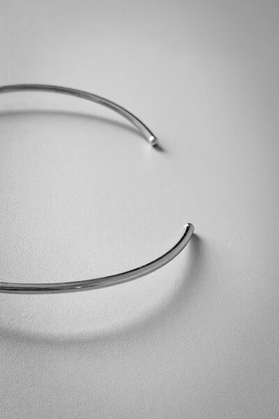 FotoChoker Aberto Liso | Banho Ródio | Moderno