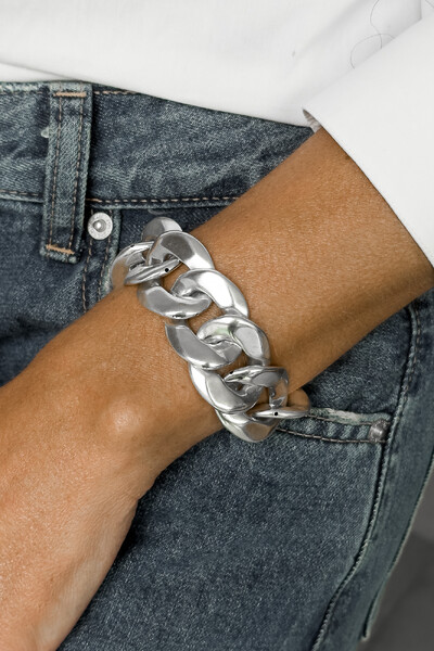 Foto Pulseira Groumet Sólida | Prata 925 | Eletroformação
