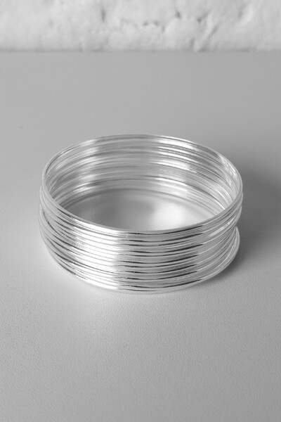 FotoKit 10 Pulseiras de Argola Fio Liso 2mm | Prata 925 | Mix Impacto