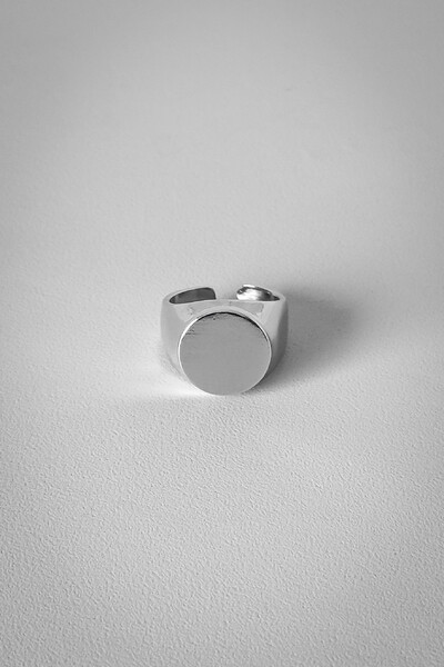FotoAnel Liso Selo Ajustável | Banho Ródio | Minimalista