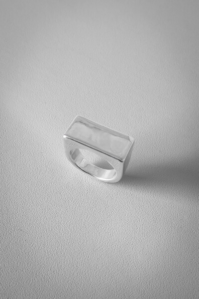 FotoAnel Retangular Liso | Prata 925 | Minimalista