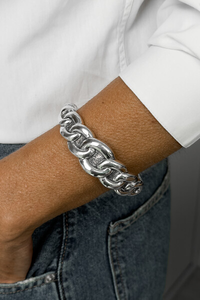 Foto Bracelete Elo Entrelaçado | Prata 925 | Eletroformação