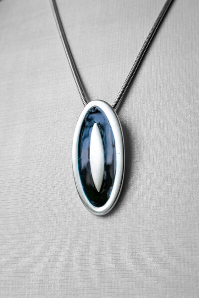 FotoColar Olho Abstrato Azul | Banho Prata 925 | 80 cm