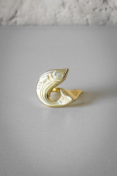 FotoAnel Peixe Ajustável | Banho de Ouro 18k | Tendência
