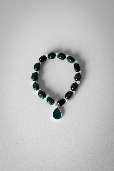 Foto Pulseira Pedras Verdes | Banho de Prata 925 | Elegante