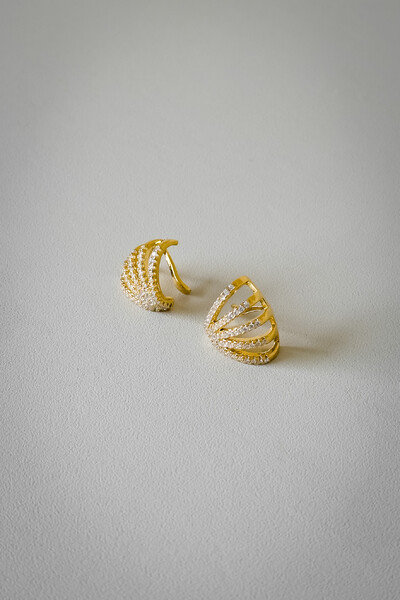 FotoPiercing Cravejado Abas | Banho de Ouro 18k | Luxo