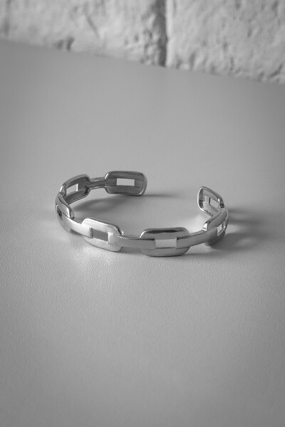 FotoBracelete Elos Vazados | Banho de Ródio | Moderno