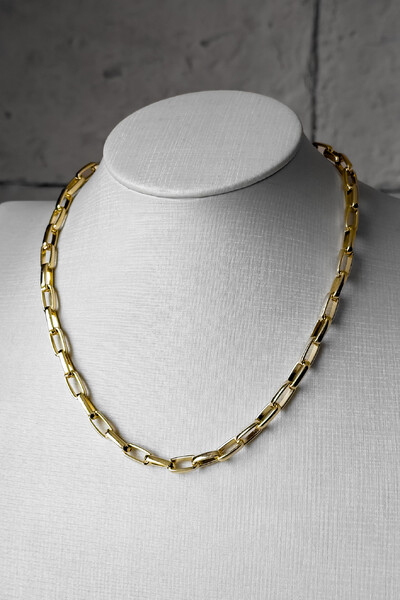 Foto Colar Elos Alongados | Banho Ouro 18k | Atemporal