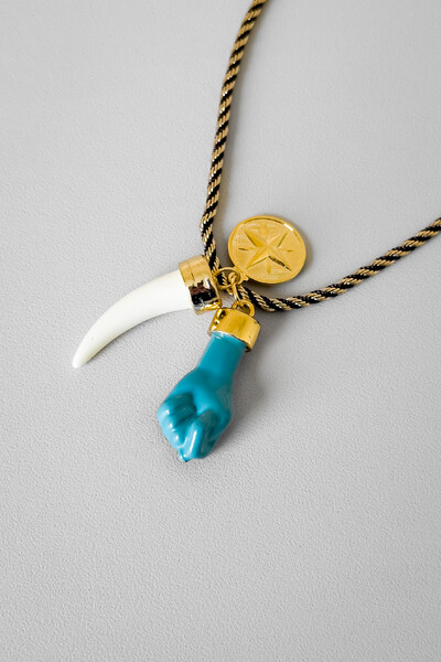 FotoColar Cordão Pingentes Estrela, Mão, Dente | Banho Ouro 18k | Autêntico