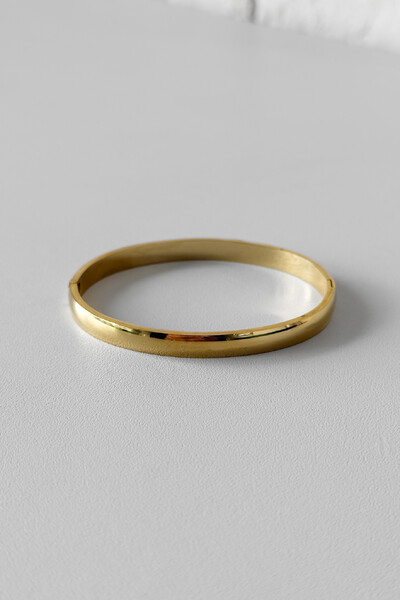 Foto Bracelete Rígido Oval Liso | Banho Ouro 18k | Minimalista