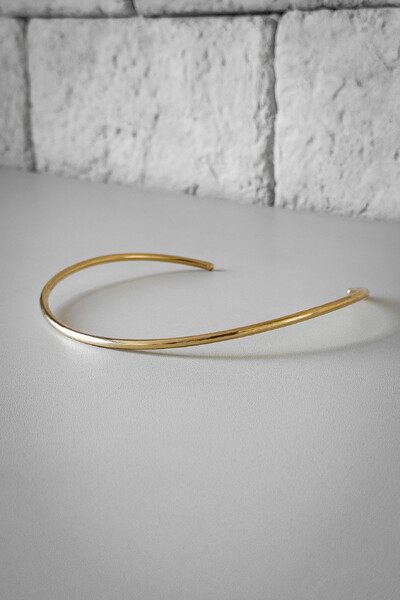 FotoChoker Aberto Liso | Banho de Ouro 18k | Moderno