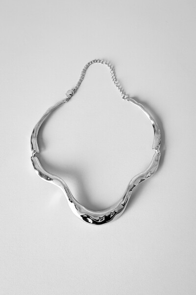 FotoColar Orgânico Abstrato | Banho Ródio | Escultural