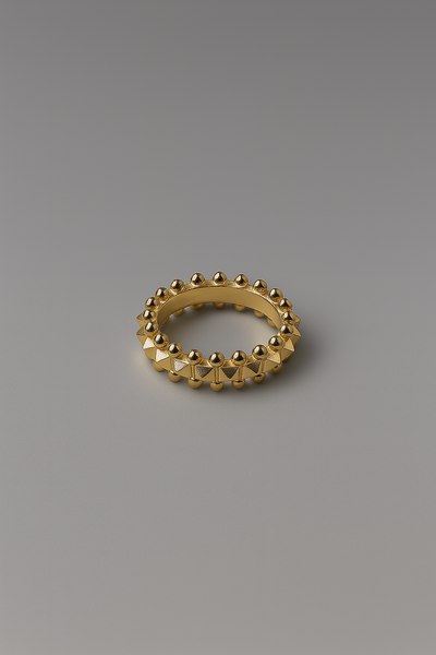 Foto Anel Spikes | Banho de Ouro 18k | Moderno