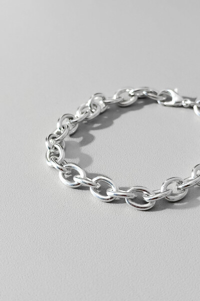 FotoPulseira Chain | Banho de Prata | Elo Oval Grosso