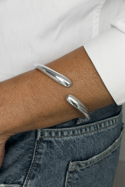Foto Bracelete Gota Liso | Prata 925 | Eletroformação