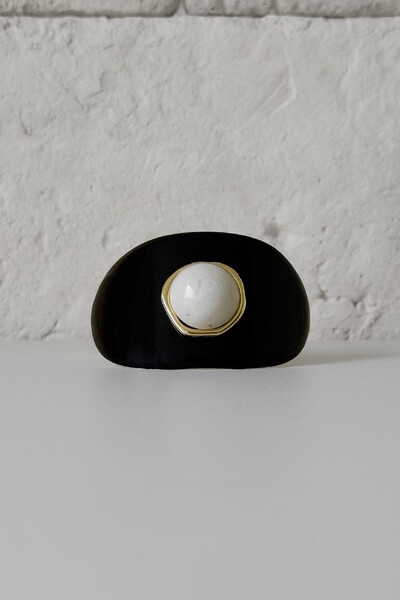 Foto Bracelete Resina Preto & Off-White | Moderno