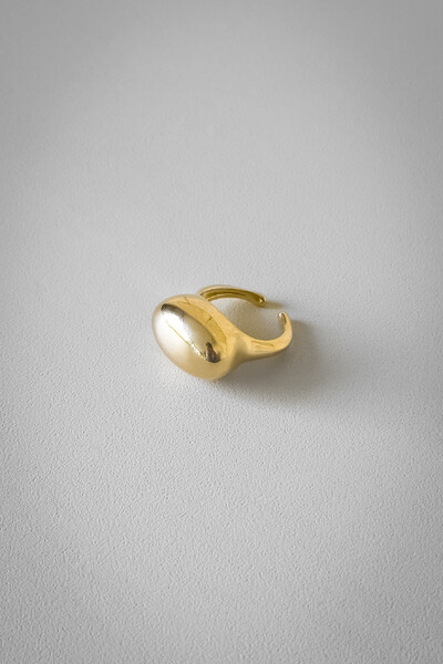 FotoAnel Dedinho Oval em Banho de Ouro 18k