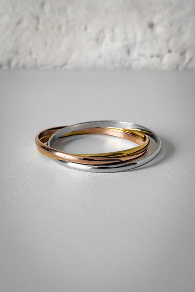 Foto Pulseira Três Elos | Banho de Ouro 18k, Rose e Ródio