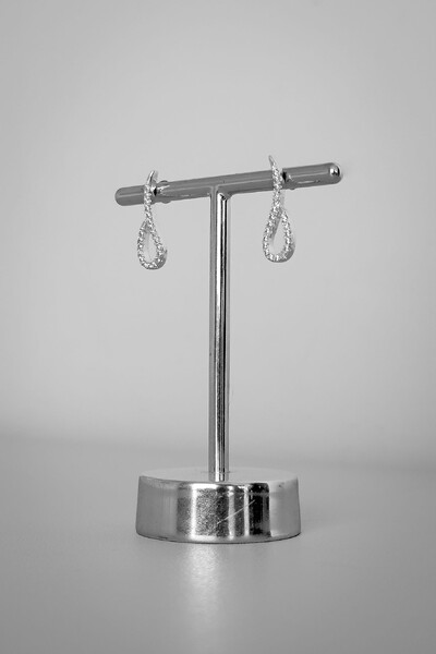 FotoBrinco Gota Contorno | Prata 925 | Cravejado Zircônias