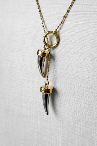 FotoColar Pingentes Dentes Prateados | Banho Ouro 18k | Poderoso