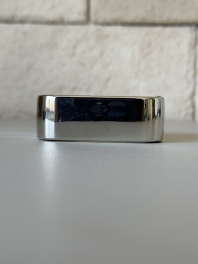 Foto Bracelete Rígido Liso Banda Larga Banho de Ródio