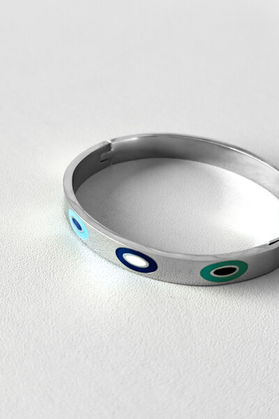 Foto Bracelete Olhos Coloridos | Banho de Prata | Esmalte