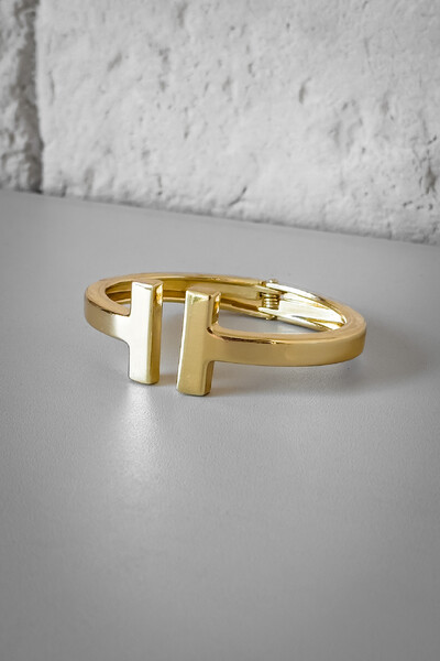 Foto Bracelete T Aberto | Banho Ouro 18k | Inspiração