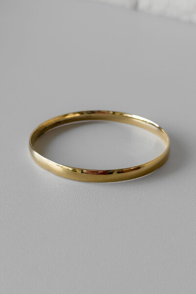 FotoPulseira Argola Lisa 6mm | Prata 925 com Banho de Ouro 18k | Bold
