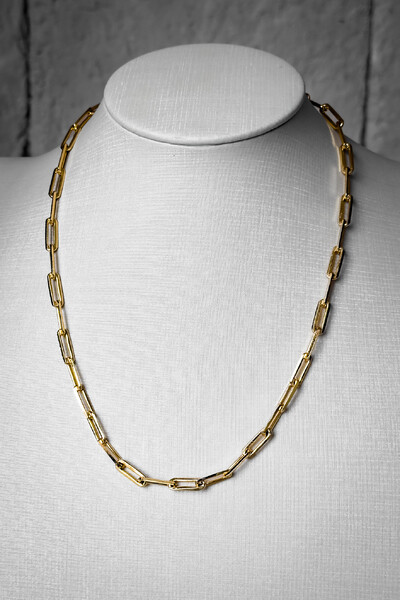 Foto Colar Elos Alongados | Banho Ouro 18k | Versátil