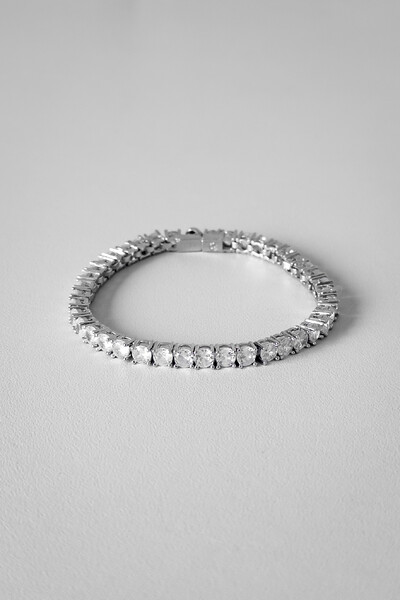 Foto Pulseira Riviera Cravejada | Banho Ródio | Clássica