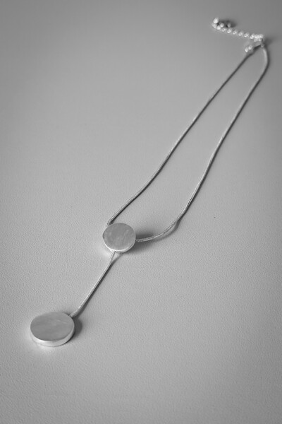 FotoColar Fino Pingentes Discos | Banho de Prata 925 | Minimalista