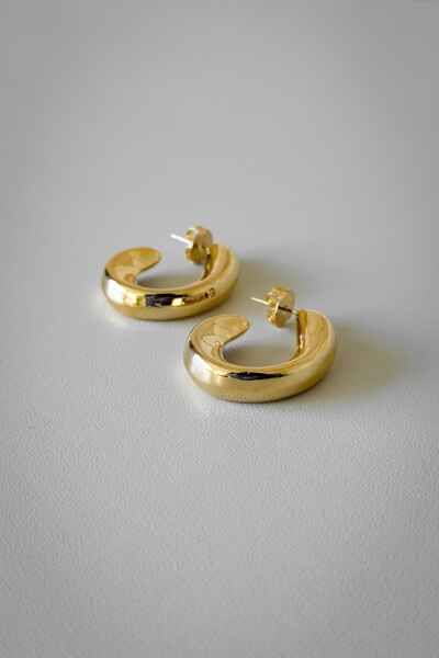 Foto Argola Gota Bold | Banho de Ouro 18k | Escultural