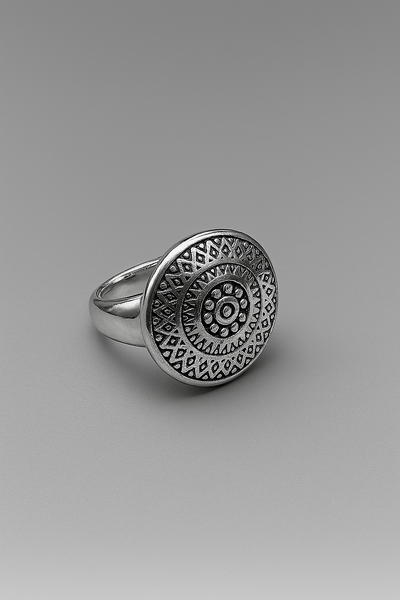 Foto Anel Mandala Redondo | Prata 925 | Boho Chic