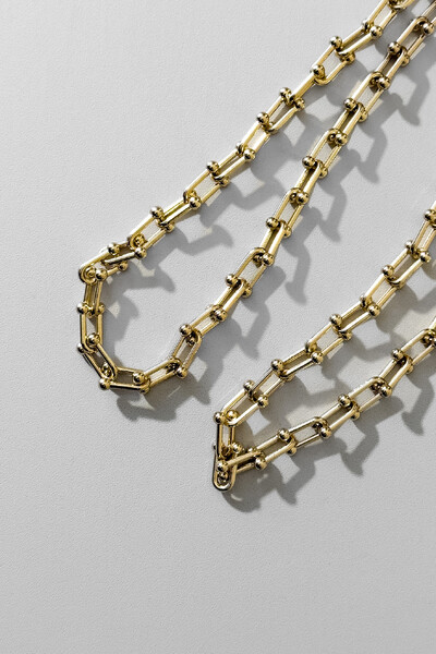 Foto Colar Hardware | Banho de Ouro 18k | Elo com Esferas