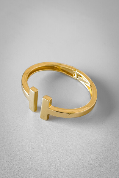 FotoBracelete T Aberto | Banho Ouro 18k | Inspiração