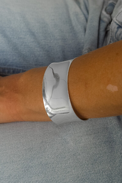 Foto Bracelete Largo Liso Ajustável | Banho De Prata 925 | Moderno