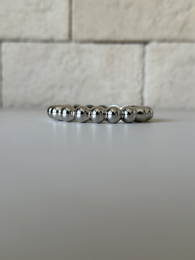 Foto Bracelete Rígido Esferas Contínuas Banho de Ródio
