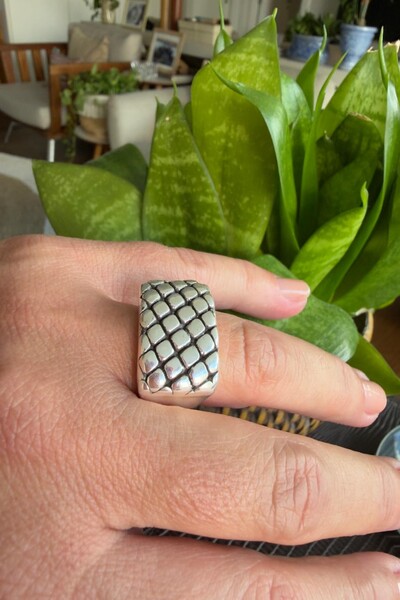 Foto Anel Colmeia Orgânico | Prata 925