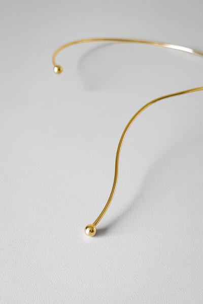 FotoChoker Fio Orgânico Aberto | Banho Ouro 18k | Escultural