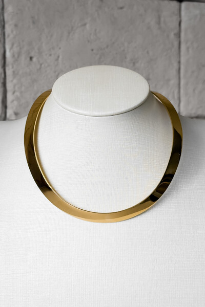 Foto Choker Achatada Aberta | Banho Ouro 18k | Minimalista