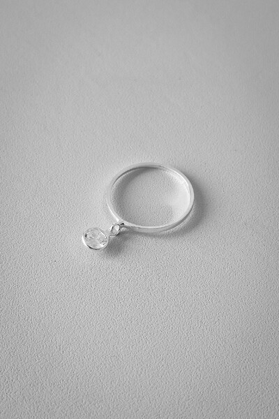 Foto Anel Fio Liso Pingente Luz | Prata 925 | Delicado